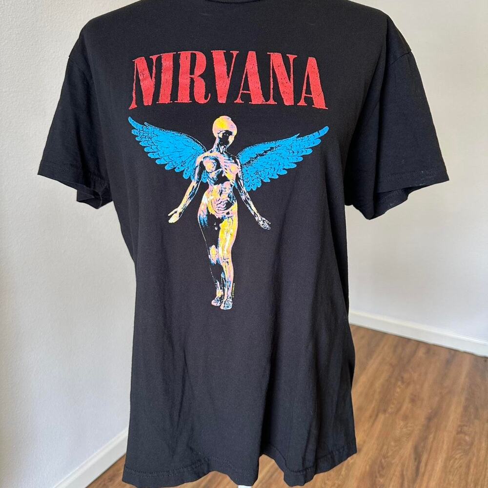 Nirvana In Utero Black 100% Cotton Band Tee Size Large - M or FNot Specified
